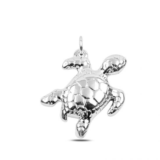 Tevuli Gümüş Deniz Kaplumbağası Elektroform Kolye Ucu
