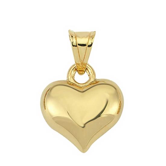 Tevuli Gümüş 3 Boyutlu Gold Kalp Kadın Kolye Ucu