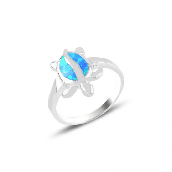 Tevuli Gümüş Kaplumbağa Opal Taşlı Yüzük
